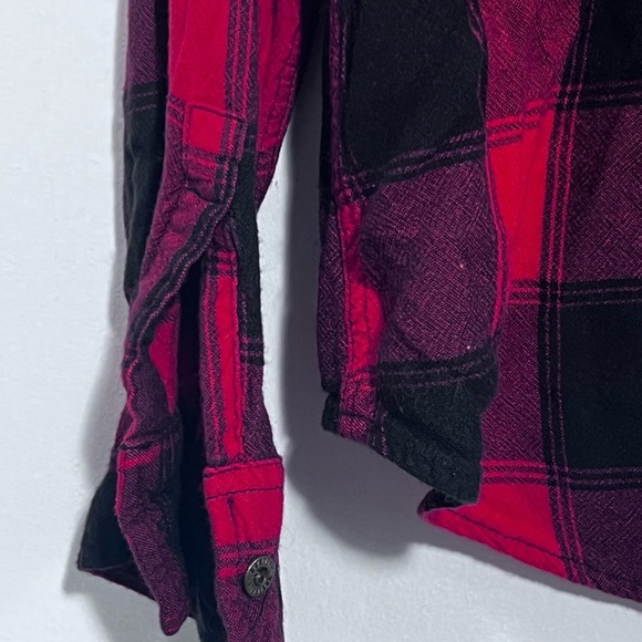 Red and Black Plaid Button-Up Shirt - Picture 7 of 9